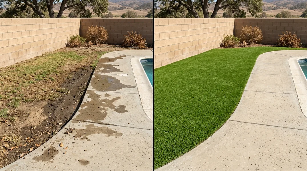 Result artificial grass installation in Temecula - Temecula Turf Installation